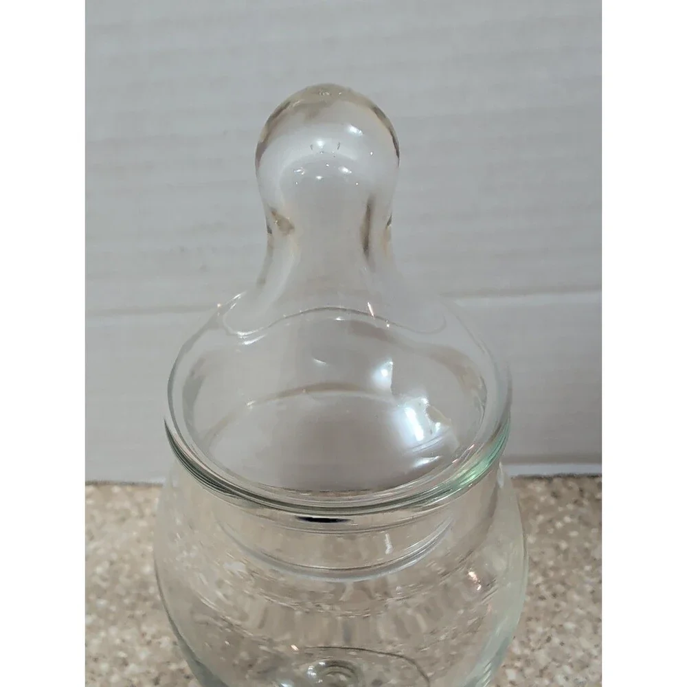 Clear Glass Apothecary Jar with Lid 8 1/4